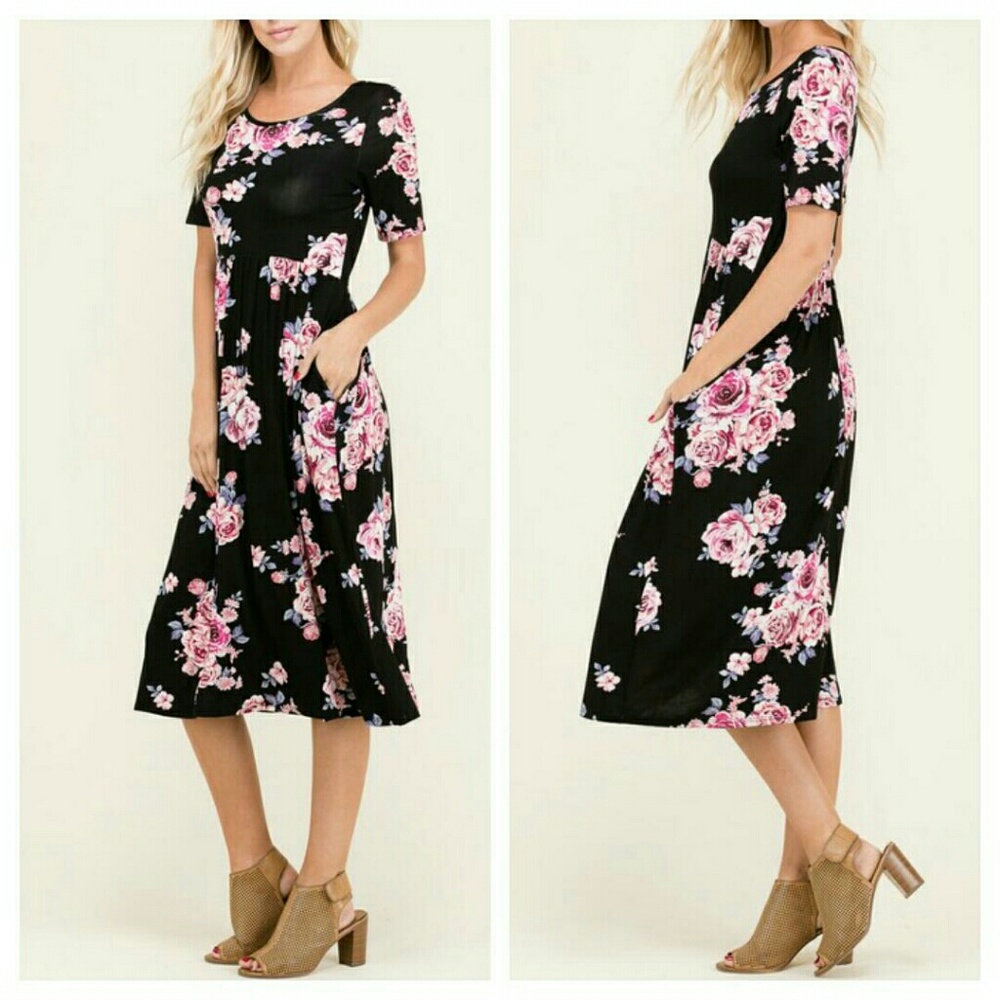 "Carrie" Floral Dress - Picture 2 of 4